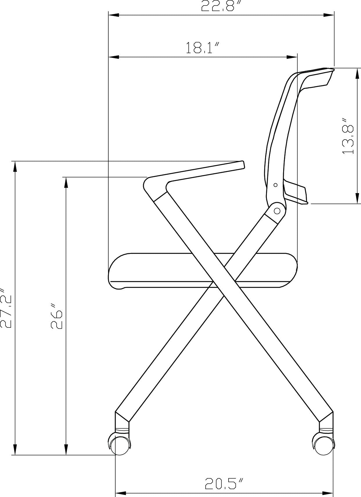 Lorell Nesting Plastic-Back Chairs, With Arms, Black, Set Of 2 Chairs